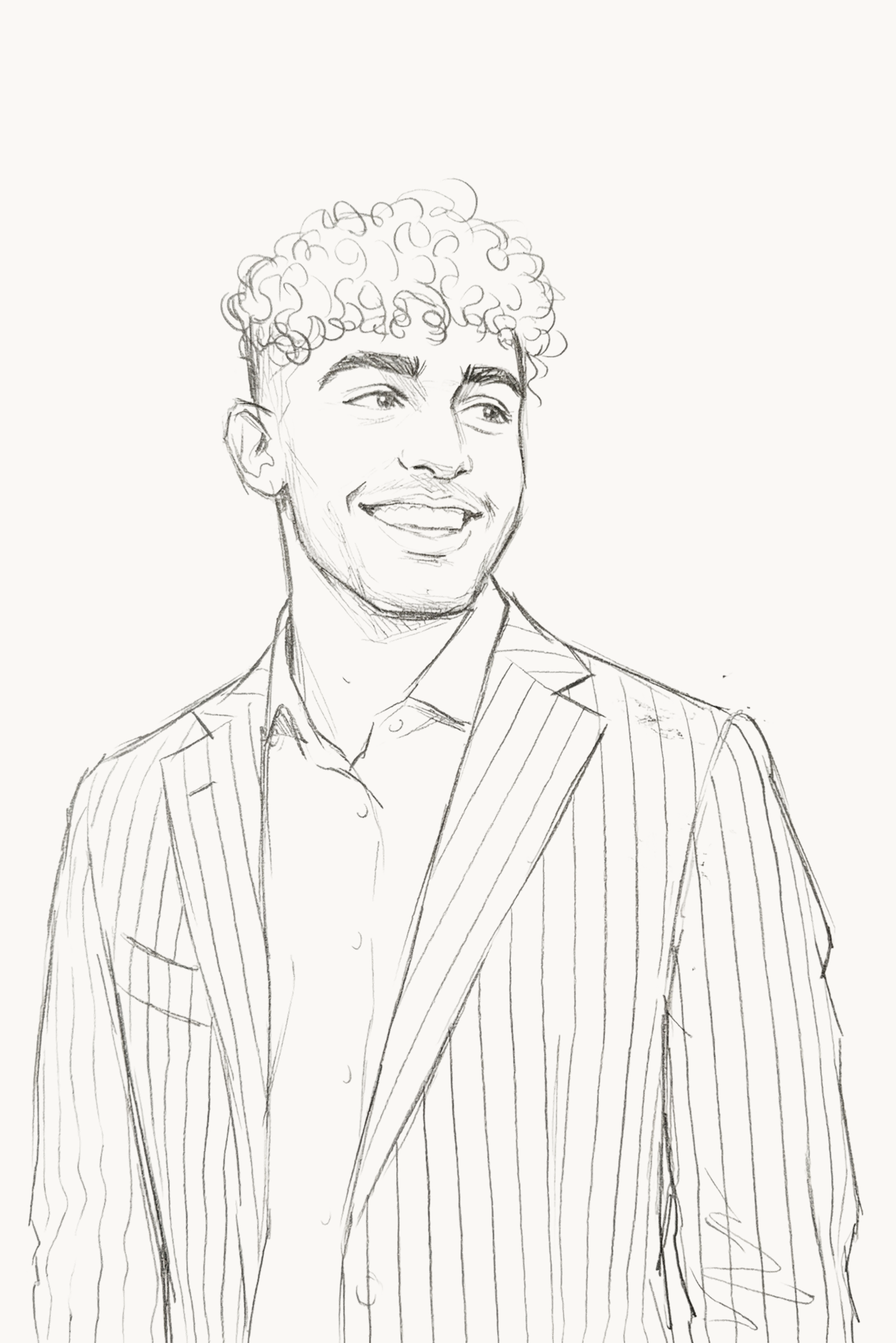 Illustrated portrait of Casey Traina